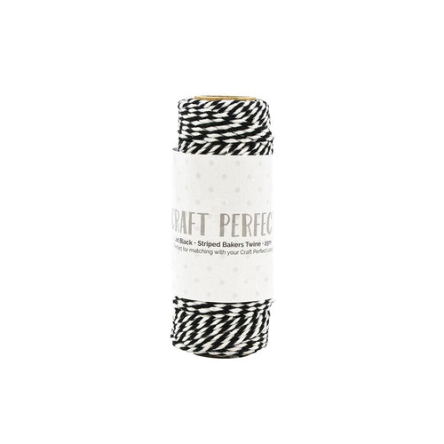 Craft Perfect Twine Craft Perfect - Striped Bakers Twine - Jet Black - (2mm/25m) - 9981E
