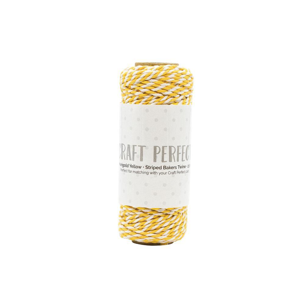 Craft Perfect Twine Craft Perfect - Striped Bakers Twine - Marigold Yellow - (2mm/25m) - 9989E