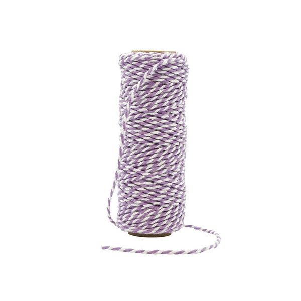 Craft Perfect Twine Craft Perfect - Striped Bakers Twine - Mauve Purple - (2mm/25m) - 9987E