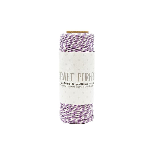 Craft Perfect Twine Craft Perfect - Striped Bakers Twine - Mauve Purple - (2mm/25m) - 9987E