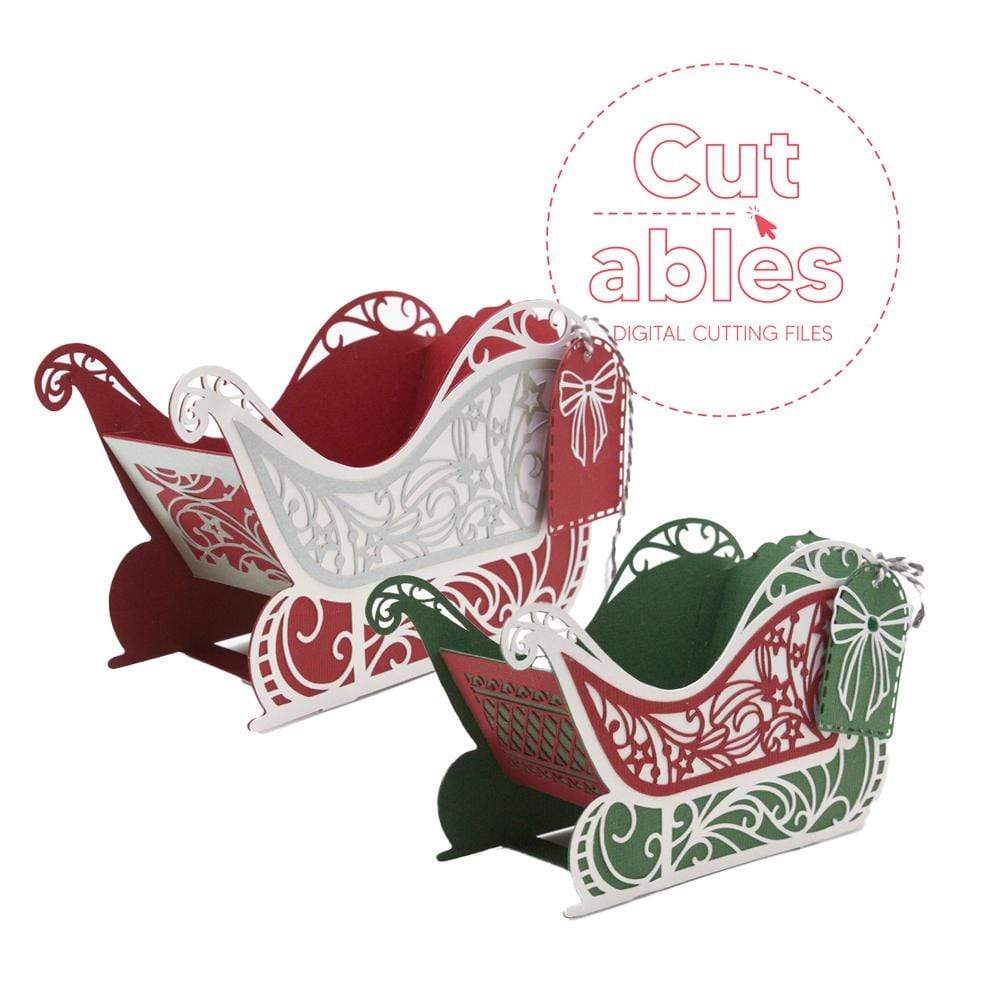 Cut'ables SVG Christmas Sleigh Digital File - 3655SVG