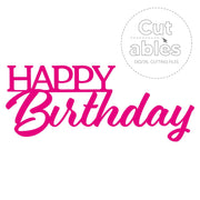 Cut'ables SVG Happy Birthday - Sentiment Digital File - 4169SVG