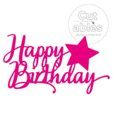 Load image into Gallery viewer, Cut&#39;ables SVG Happy Birthday Star - Sentiment Digital File - 4224SVG