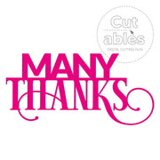 Cut'ables SVG Many Thanks - Sentiment Digital File - 4190SVG