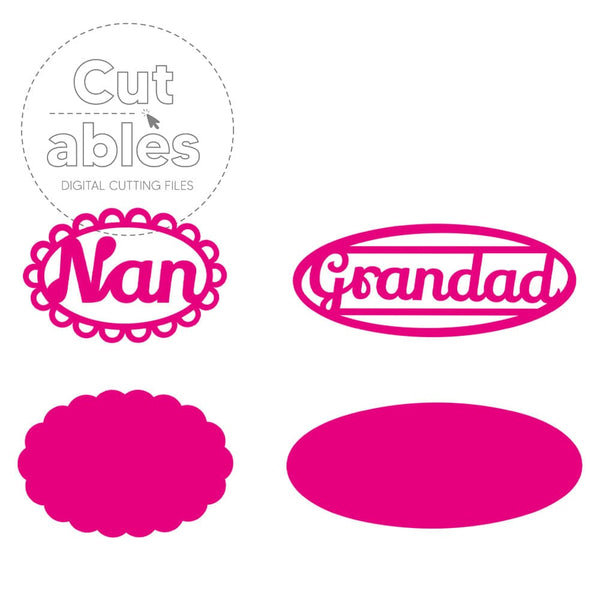 Cut'ables SVG Nan & Grandad - Sentiment Digital File - 3838SVG