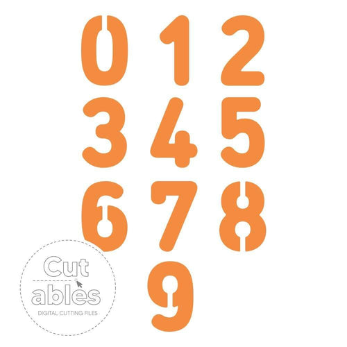 Cut'ables SVG Numbers 0-9 Shaker Digital File - 4353SVG