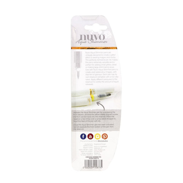 Nuvo Pens and Pencils Nuvo - Aqua Shimmer Pen - Blush Rosette - 878n