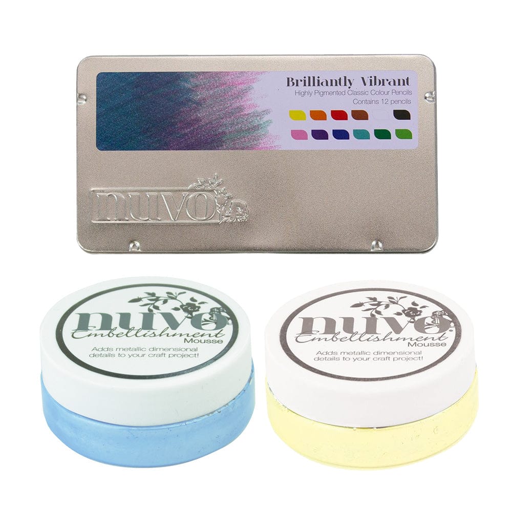 Nuvo Pens and Pencils Nuvo - Colouring Pencils & Embellishment Mousse Bundle - SCU24-1