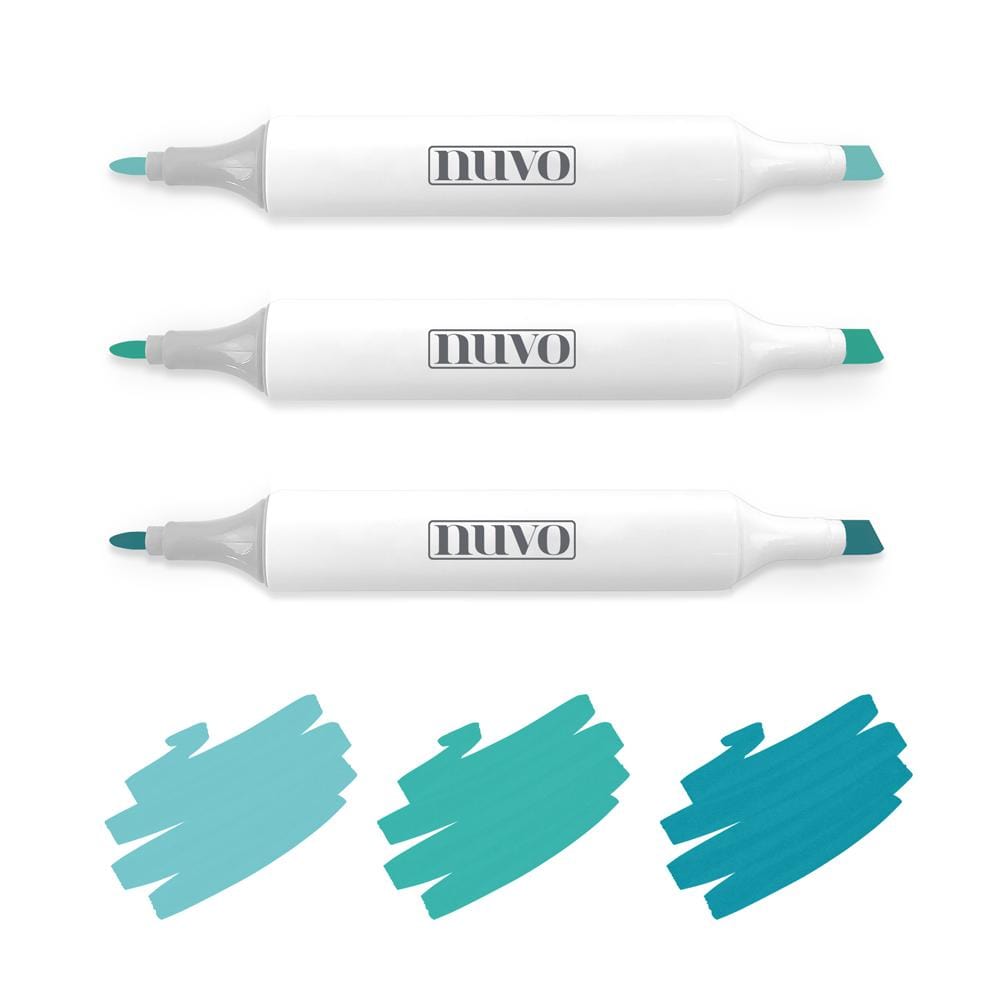 Nuvo Pens and Pencils Nuvo - Marker Pen Collection - Aquamarine - 3 Pack - 326N