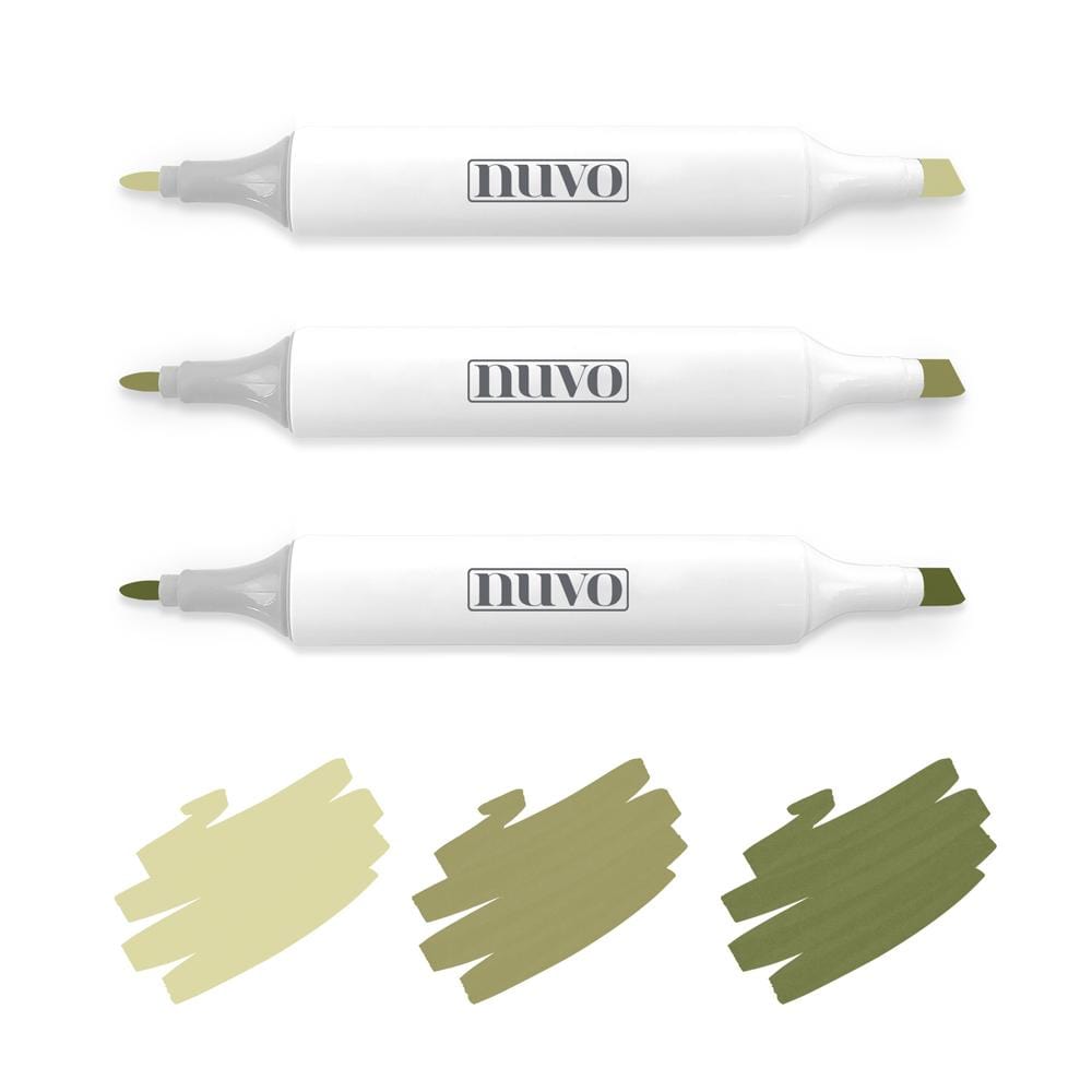 Nuvo Pens and Pencils Nuvo - Marker Pen Collection - Organic Greens - 3 Pack - 332N