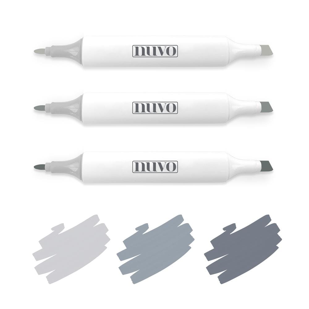 Nuvo Pens and Pencils Nuvo - Marker Pen Collection - Stormy Greys - 3 Pack - 319N