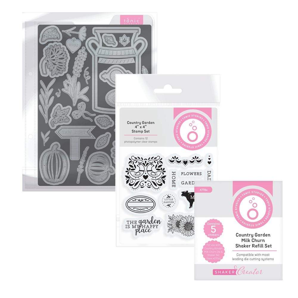 Tonic Studios bundle Country Garden Die, Stamp & Shaker Set - BLK35