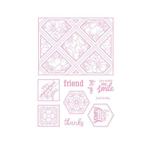 Tonic Studios bundle Hexagon & Diamond - Stamp & Die Set -BFM02