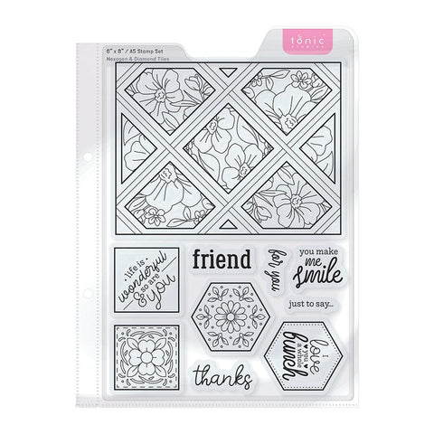 Tonic Studios bundle Hexagon & Diamond - Stamp & Die Set -BFM02