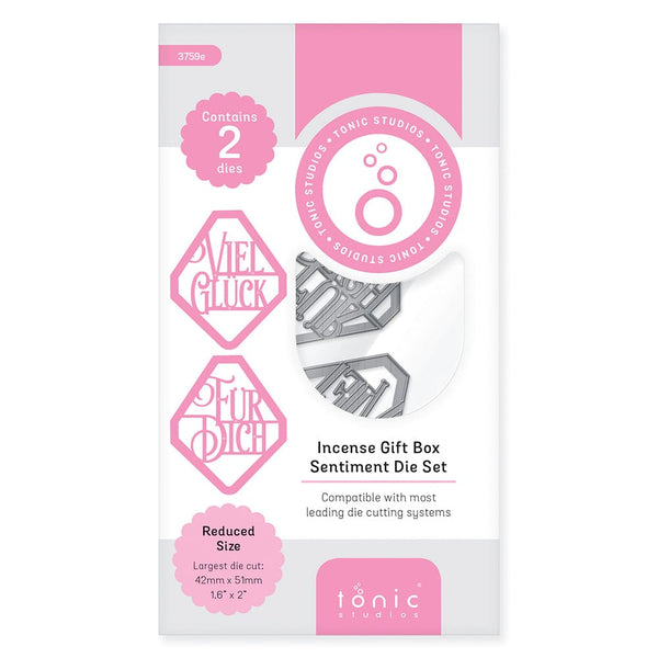 Tonic Studios bundle Tonic Studios -Incense Gift Box German Sentiment Die Set -3759E
