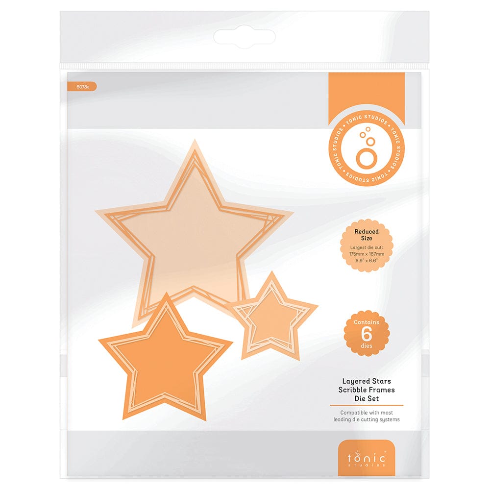 Tonic Studios Designers Choice Tonic Studio - Scribble Frames - Stars Die Set -5078e