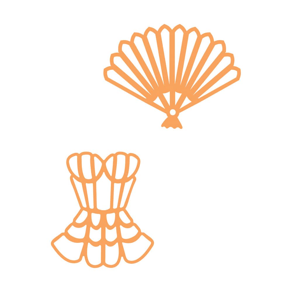 Tonic Studios Die Cutting Beautiful Basque & Fan Die Set - 4716E