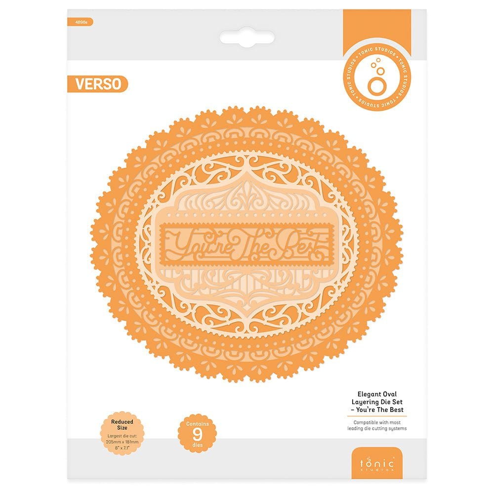 Tonic Studios Die Cutting Elegant Oval Layering Die Set - You're The Best - 4898E