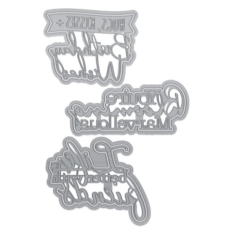 Tonic Studios Die Cutting Flawless Flower Creations - Bouquet & Sentiment Die Set - DB086