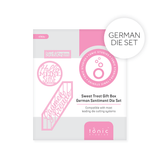 Load image into Gallery viewer, Tonic Studios Die Cutting German Sentiment Die Set - Sweet Treat Gift Box - 4783e