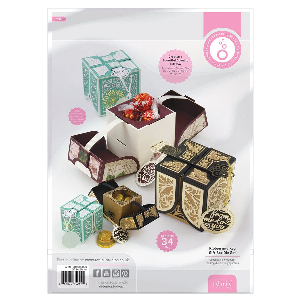 Tonic Studios Die Cutting Ribbon and Key Gift Box Die Set - 5242e