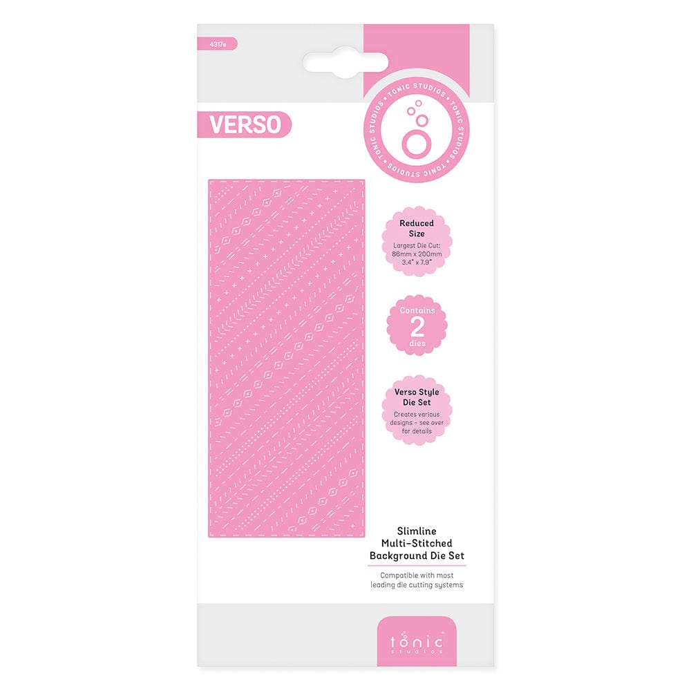 Tonic Studios Die Cutting Slimline Multi-Stitched Background Die Set - 4317E