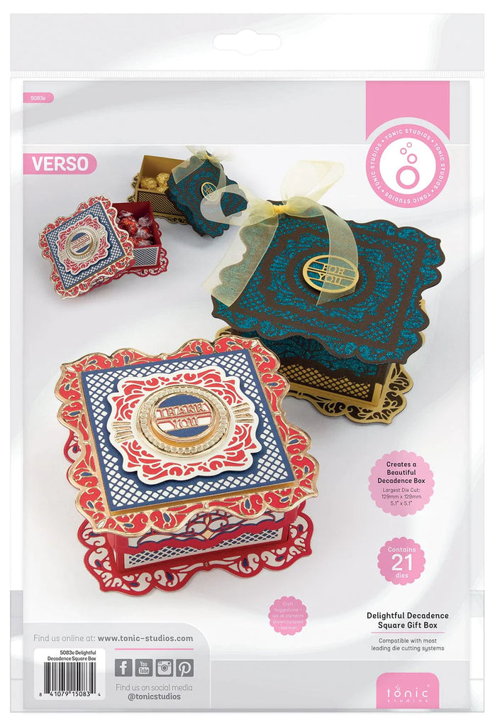 Tonic Studios Die Cutting Tonic - Delightful Decadence- Square Gift Box - 5083e