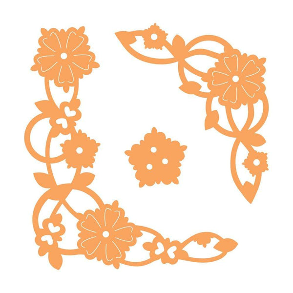 Tonic Studios Die Cutting Tonic Studios - Cutesy Floral Corners Die Set  - 4429E