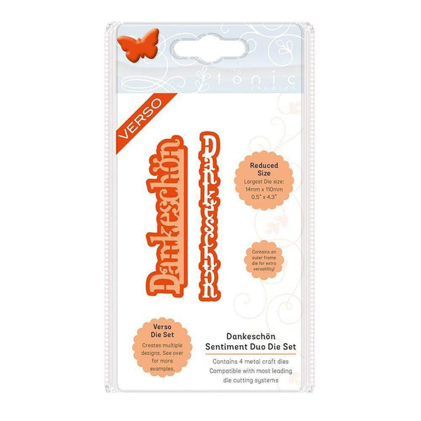 Tonic Studios Die Cutting Tonic Studios - Dankeschön - Deutsche Grüße Duo Stanzschablone Set -2736E