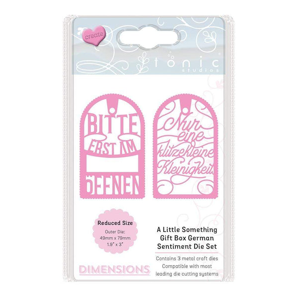 Tonic Studios Die Cutting Tonic Studios - Eine Kleinigkeit Geschenkbox - Deutsche Grüße Stanzschablone Set - 2866E