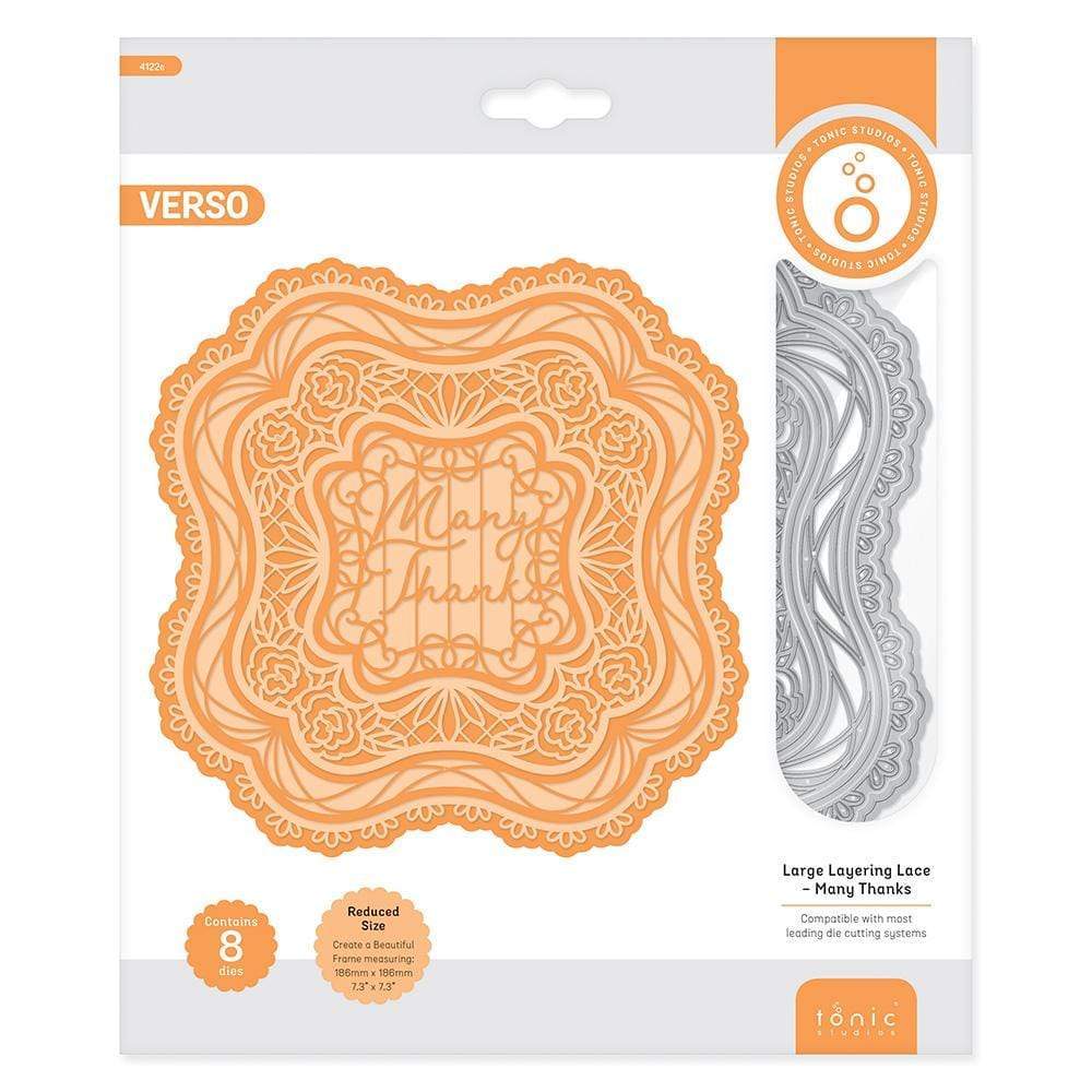 Tonic Studios Die Cutting Tonic Studios - Large Layering Lace Die Set - Many Thanks - 4122E