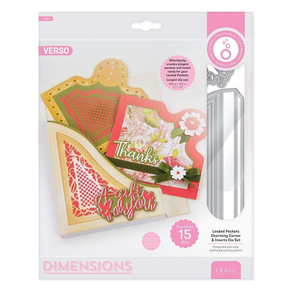 Tonic Studios Die Cutting Tonic Studios - Loaded Pockets - Charming Corner & Inserts Die Set - 3915E