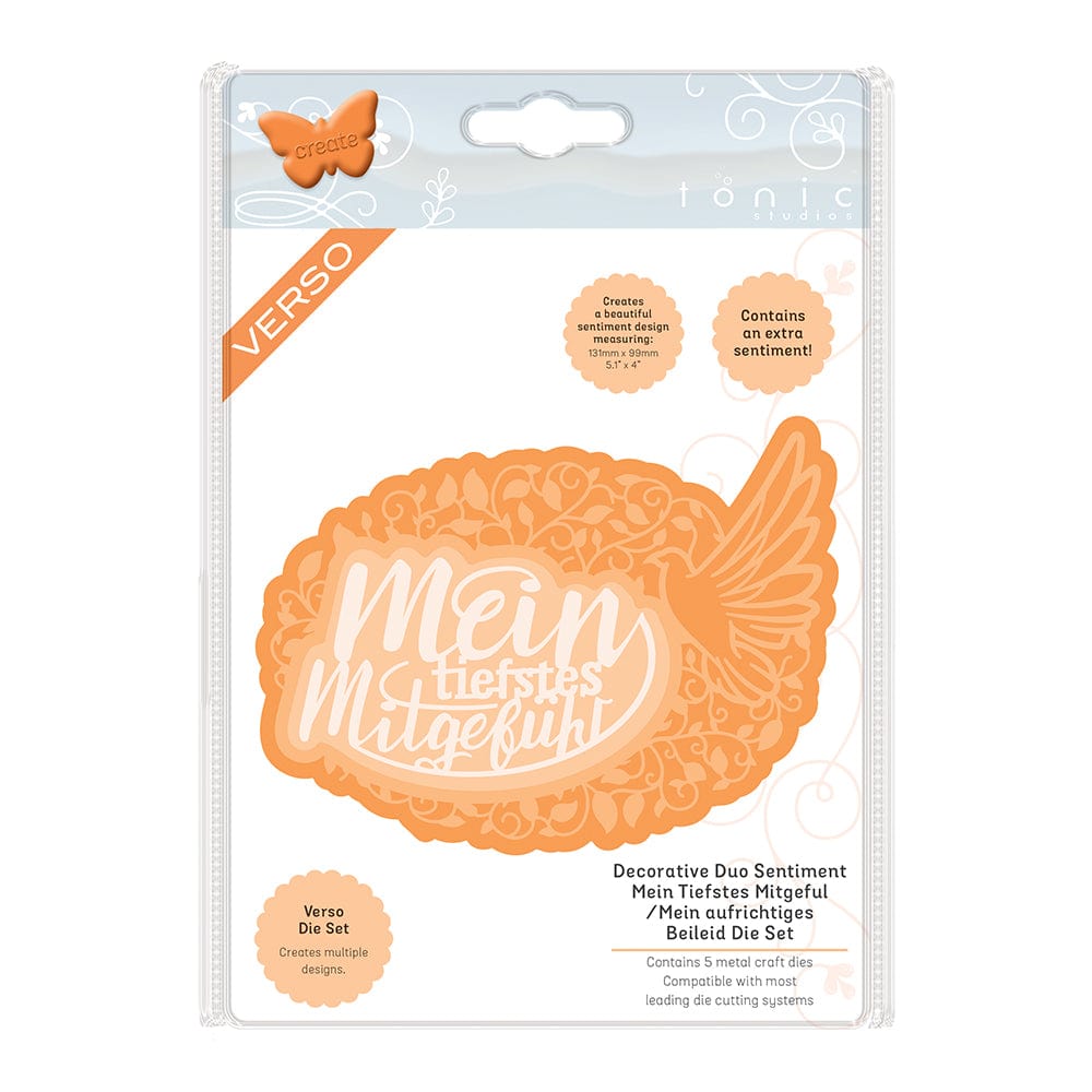 Tonic Studios Die Cutting Tonic Studios - Mein Tiefstes Mitgefühl/Mein Aufrichtiges Beileid - 2864E