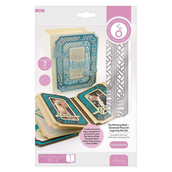 Tonic Studios Die Cutting Tonic Studios - My Memory Book - Screened Flourish Layering Die Set - 3018E