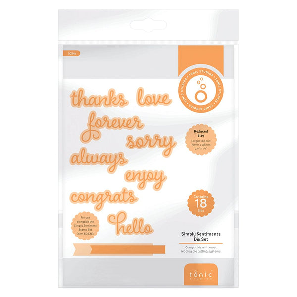 Tonic Studios Die Cutting Tonic Studios- Simply Sentiment Die Set- 5034E