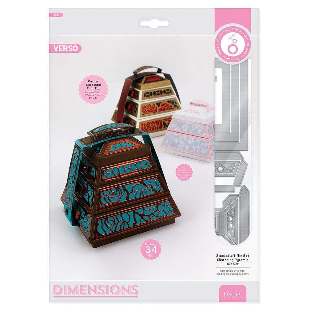 Tonic Studios Die Cutting Tonic Studios - Stackable Tiffin Box - Glistening Pyramid Die Set - 4250E