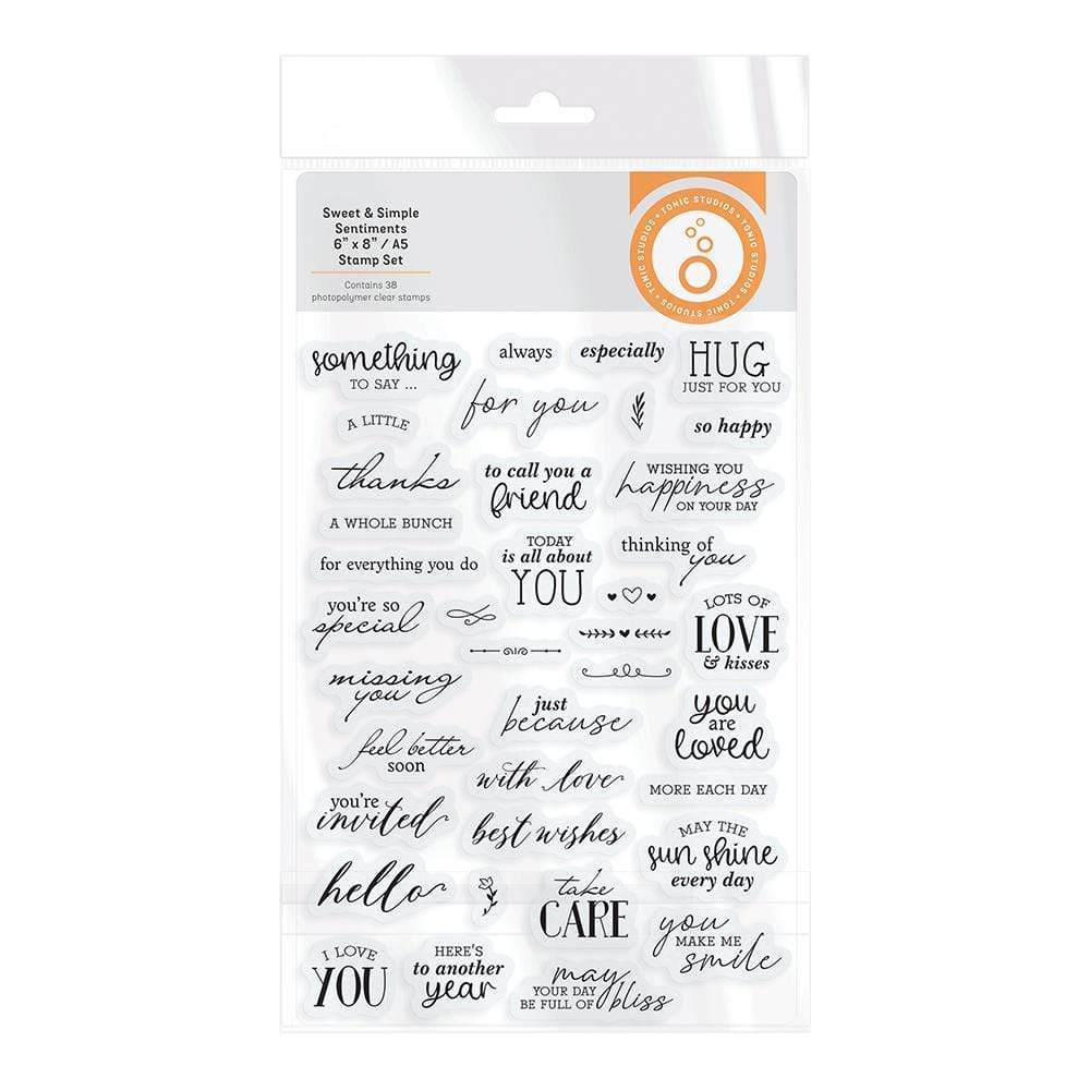 Tonic Studios Die Cutting Tonic Studios - Sweet & Simple Sentiments Stamp Set - 3796E