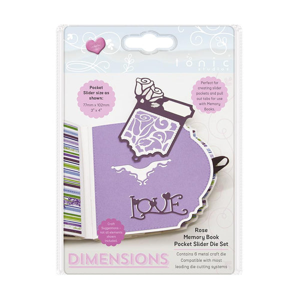 Tonic Studios Dimensions Tonic Studios - Dimensions - Rose Memory Book Pocket Slider Die Set - 2508E