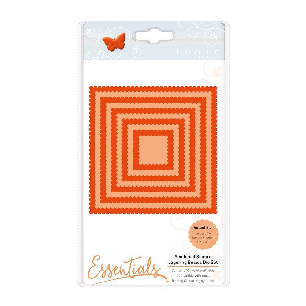 Tonic Studios Essentials Tonic Studios - Essentials - A2 Layering Basics Scalloped Squares Die Set - 1453e