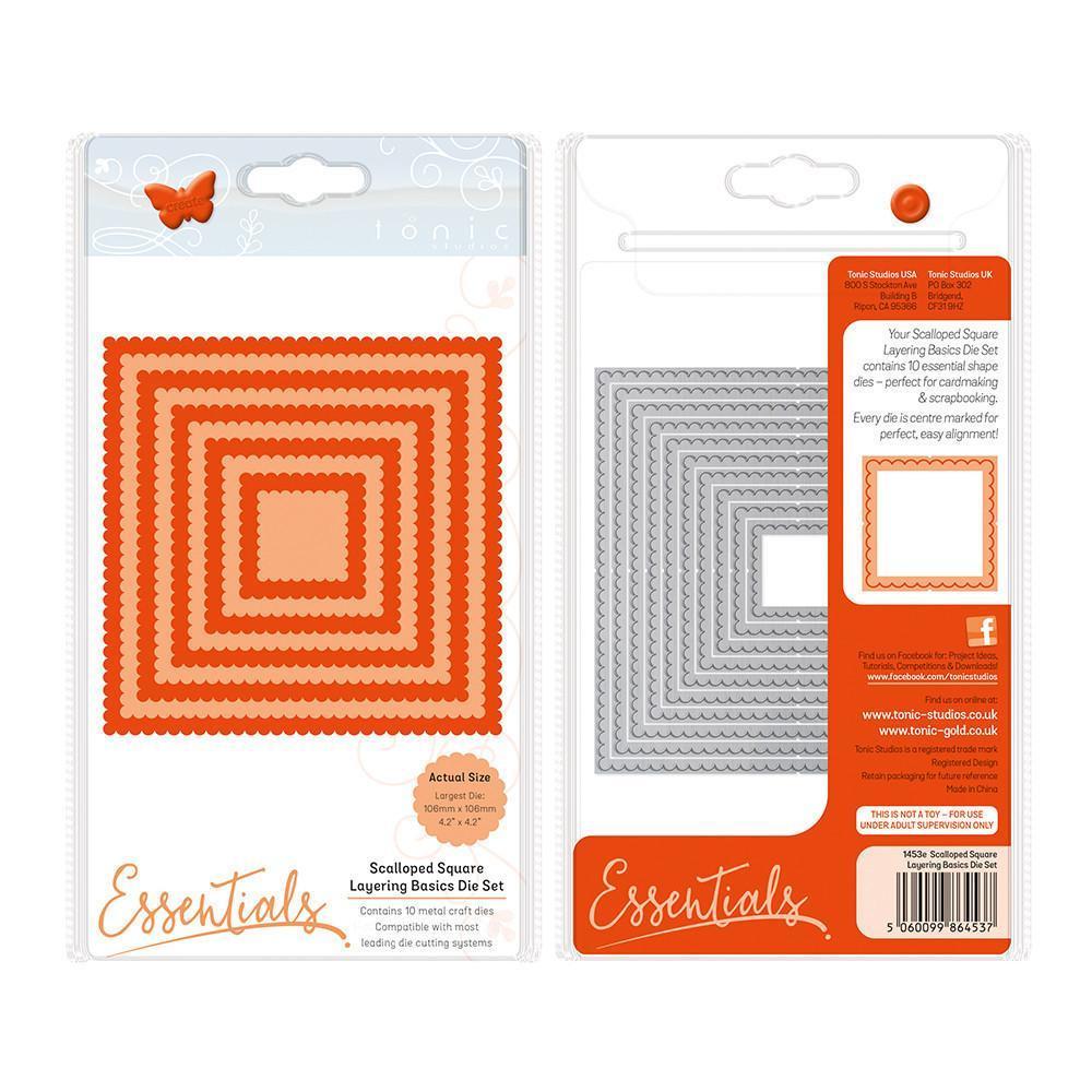Tonic Studios Essentials Tonic Studios - Essentials - A2 Layering Basics Scalloped Squares Die Set - 1453e
