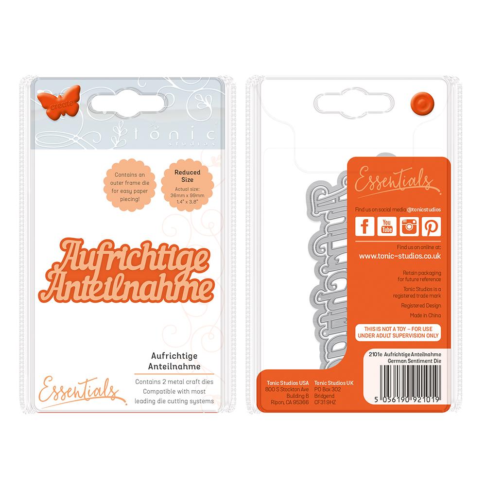 Tonic Studios Essentials Tonic Studios - Grüße Stanzschablone - Aufrichtige Anteilnahme - Deutsche - 2101e