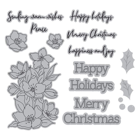 Tonic Studios Stamp Club Stamp Club - Christmas Rose - Stamp & Die Set - SC12