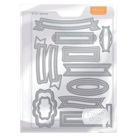 Tonic Studios Stamp Club Tonic Studios - Stamp Club - Banners & Strips Die Set - 3716E