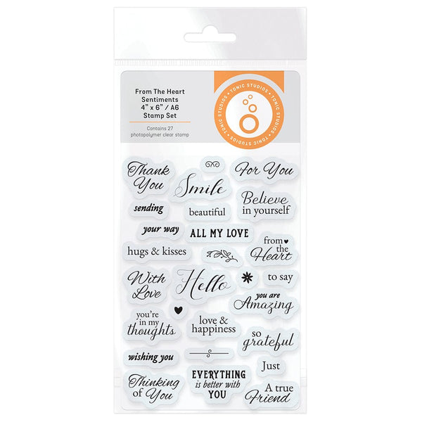 Tonic Studios Stamps Tonic Studios - From The Heart Sentiments Stamp Set - 3787E