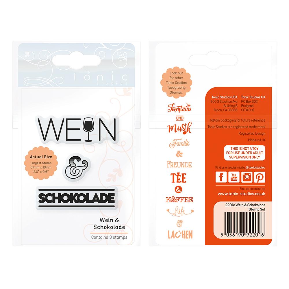 Tonic Studios Stamps Tonic Studios - Wein & Schokolade Stempel Set - Deutsche - 2201e