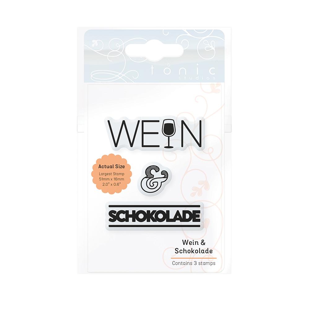 Tonic Studios Stamps Tonic Studios - Wein & Schokolade Stempel Set - Deutsche - 2201e